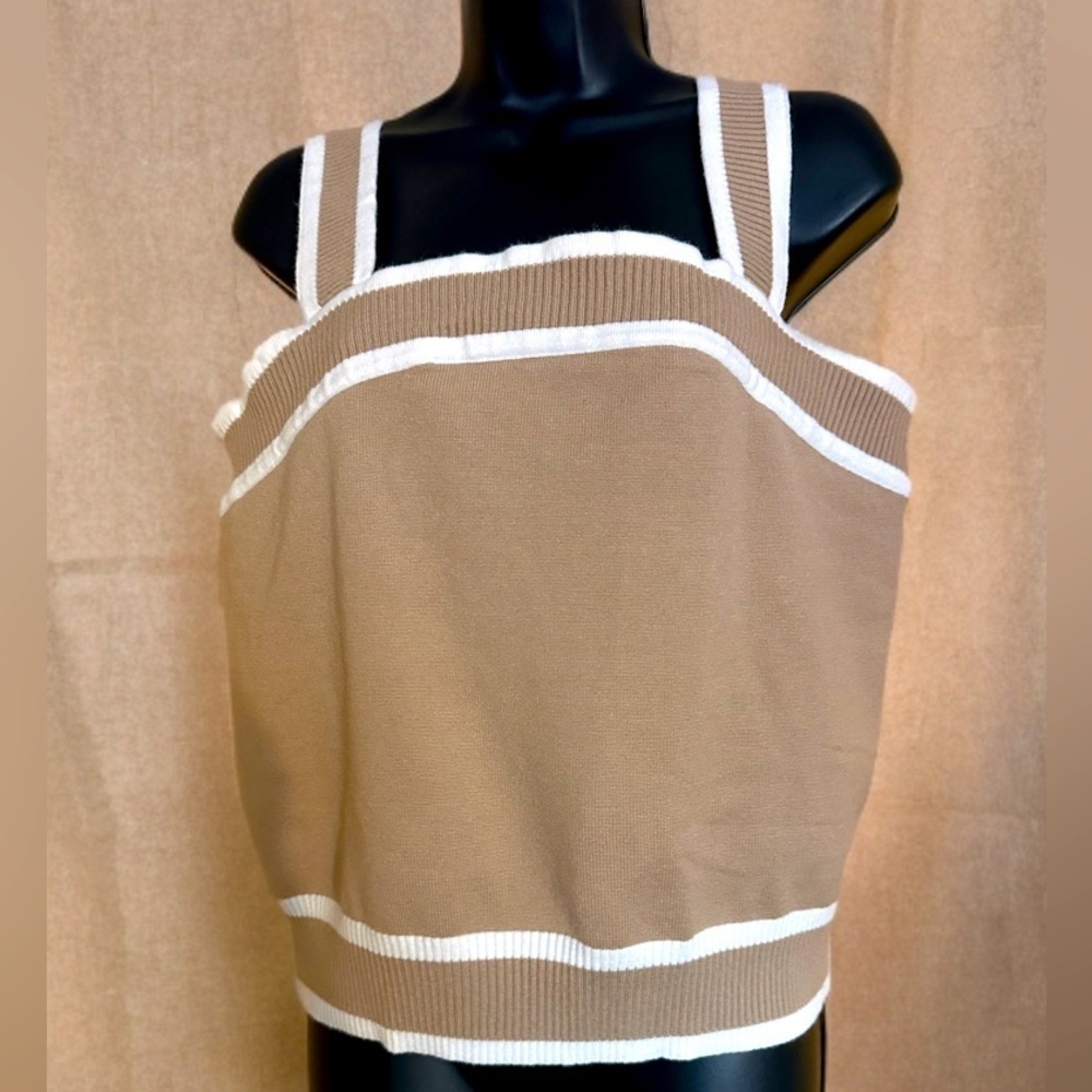 NWT Dokotoo Women's Plus Size Sleeveless Knit Pullover Block Color Vest Size XXL